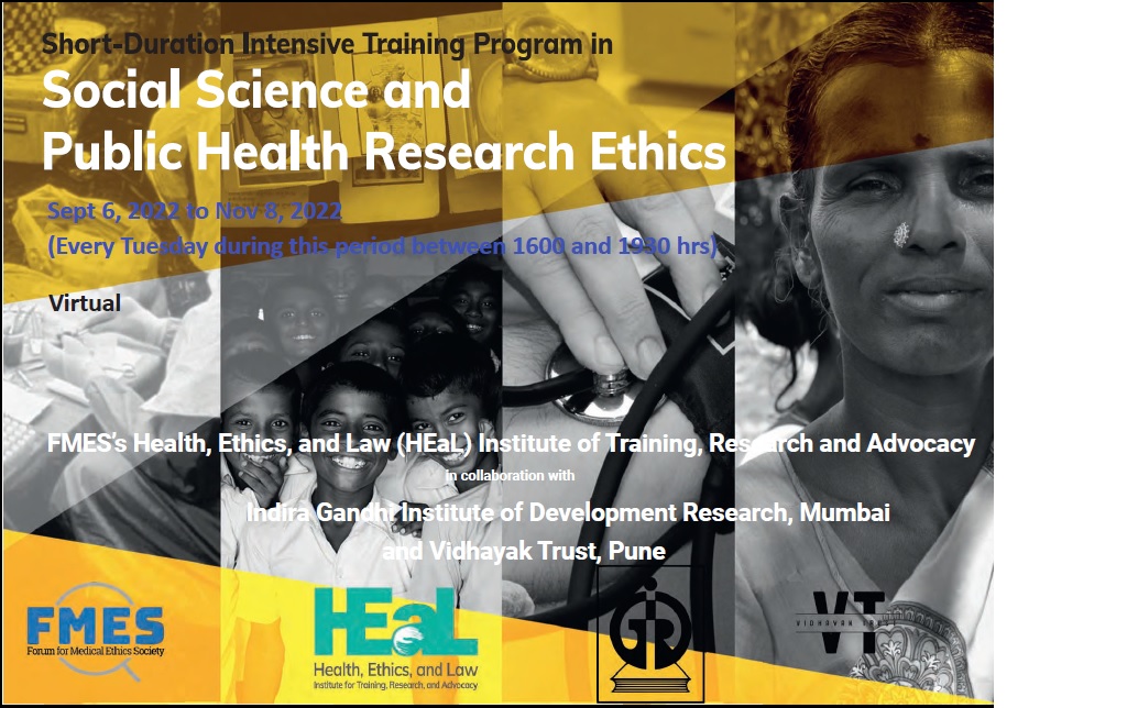  Call for Application for HEaL Institute’s Short-Duration Intensive Training Program in Social Science and Public Health Research Ethics between September 6 and, November 08, 2022